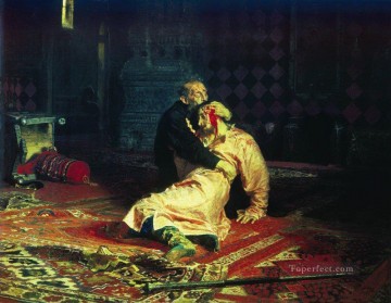 ivan the terrible and his son ivan on november 16 1581 1885 Ilya Repin Oil Paintings